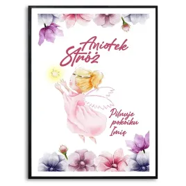 plakat-90x60-cm-aniolek-stroz-imie-dzieciecy-kreator