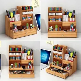 organizer-drewniany-na-biurko-przybornik-szuflada