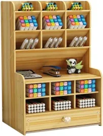 organizer-na-biurko-szuflady-drewniany-przybornik