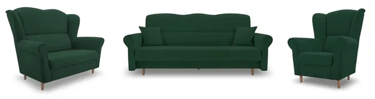 Zestaw LOFT 3+2+1 Kanapa, sofa i fotel Avra 12 zielony PRODUCENT PL