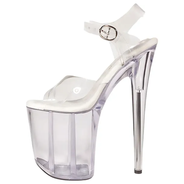 SEKSOWNE BUTY EROTYCZNE SEXY SZPILKI PRZEZROCZYSTE 20 CM DO POLE DANCE 43