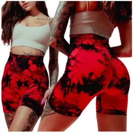 legginsy-damskie-sportowe-spodenki-push-up-czerwone-wysoki-stan-kolarki-s