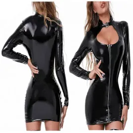 sexy-sukienka-mini-czarna-damska-skorzana-seksowna-upieta-polysk-modna-xl