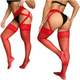 czerwone-ponczochy-samonosne-z-pasem-do-ponczoch-na-walentynki-sexy-koronka