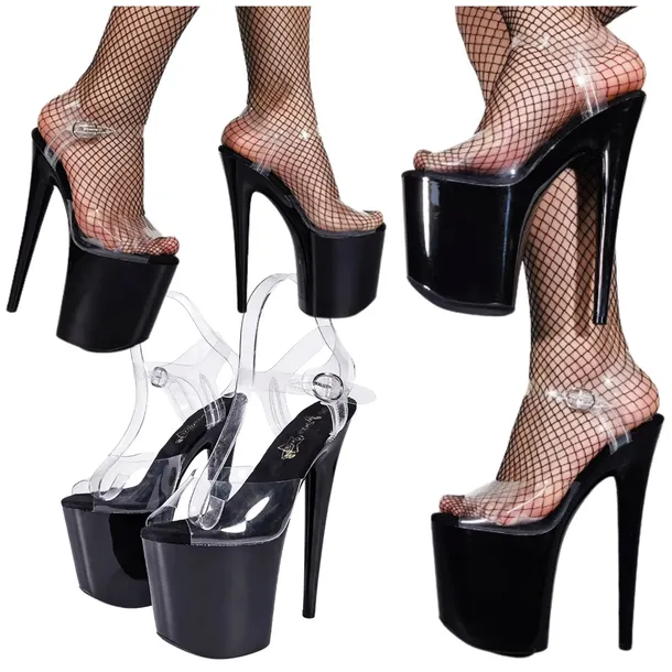 Seksowne Sandałki Czarne Szpilki Na Platformie Sandały SexyHeels 20cm r.39