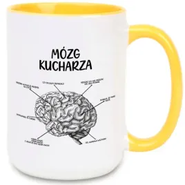 kubek-z-nadrukiem-prezent-dla-kucharza-mozg-bialo-zolty