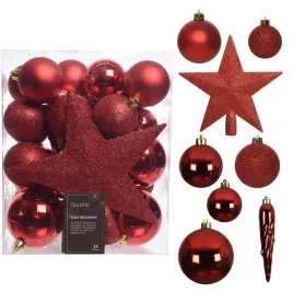 zestaw-ozdob-choinkowych-bombki-szpic-plastik-x33-czerwone-choinkowe