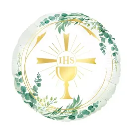 balon-foliowy-okragly-bialy-zloty-kielich-ihs-eukaliptus-45cm