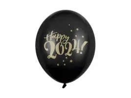 balon-lateksowy-30cm-happy-2024-czarny-6-sztuk