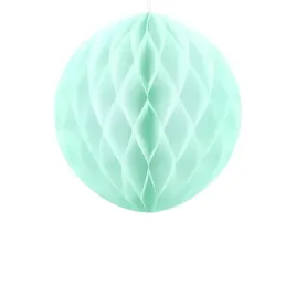 kula-dekoracja-wiszaca-bibulowa-mietowa-jasnozielona-plaster-miodu-20cm
