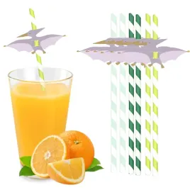 rurki-slomki-papierowe-w-paski-pterodaktyl-dinozaur-dino-party-20cm-6szt