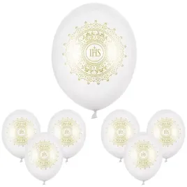 balony-lateksowe-biale-ze-zlota-hostia-6-szt