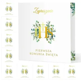 zaproszenia-na-komunie-zlote-ihs-eukaliptus-kwadratowe-komunia-swieta-10szt