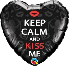 balon-foliowy-serce-czarne-keep-calm-and-kiss-me