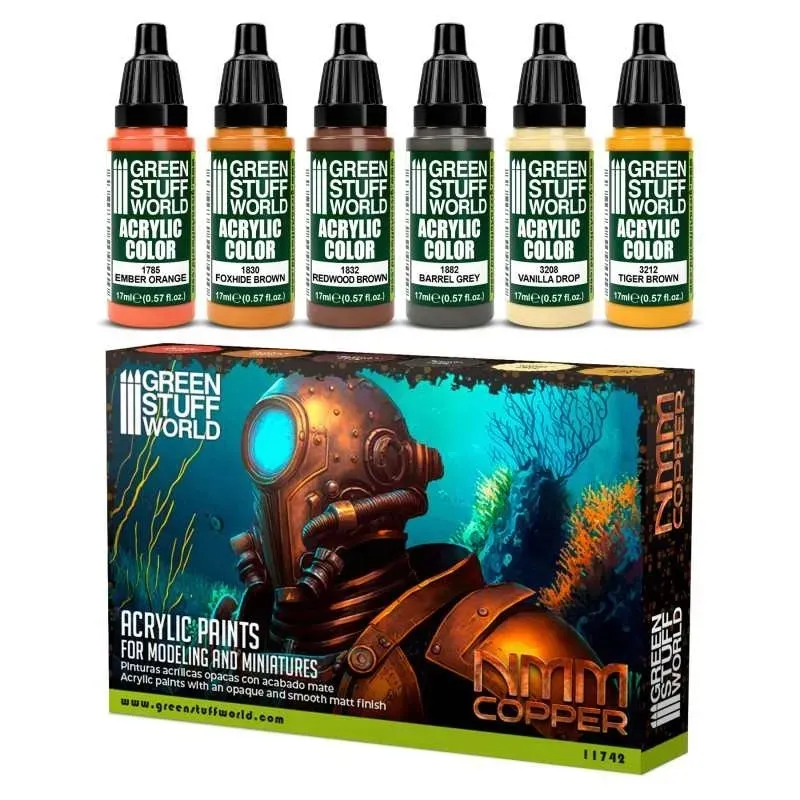 green-stuff-paint-set-nmm-copper-farby-6szt-stan-nowy