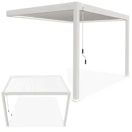 pergola-ogrodowa-przyscienna-tarasowa-elegance-wall-3x4-biala-gutroof