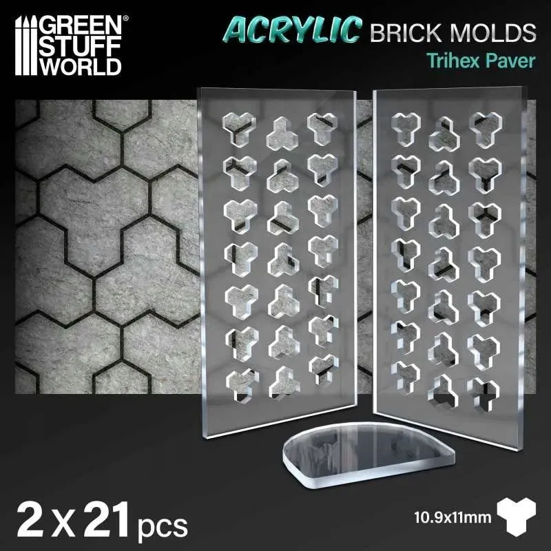 acrylic-molds-trihex-paver-plastikowe-formy-stan-nowy