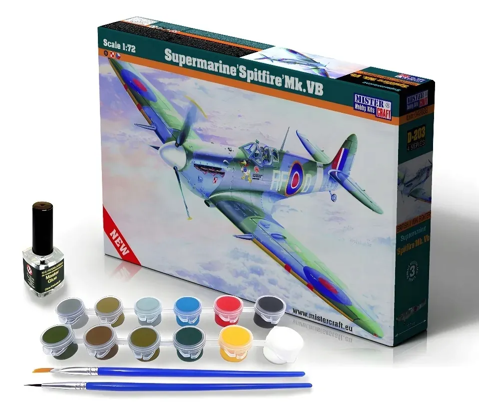 spitfire-mk-vb-1-72-farbki-2-pedzelki-klej-marka-mister-craft