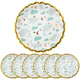 talerze-talerzyki-papierowe-okragle-biale-zlote-wieloryb-chmurki-6szt