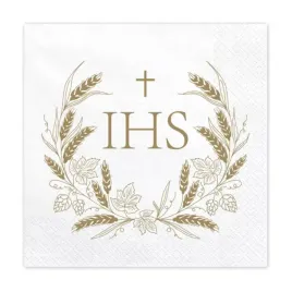 serwetki-papierowe-biale-zlote-ihs-komunijne-komunia-chrzest-12szt