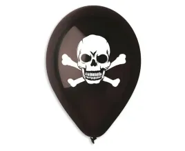 balony-lateksowe-czarne-z-czaszka-piracka-czaszka
