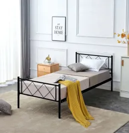 lozko-metalowe-90x200-czarne-z-materacem-sprezynowym-or-mbd9216