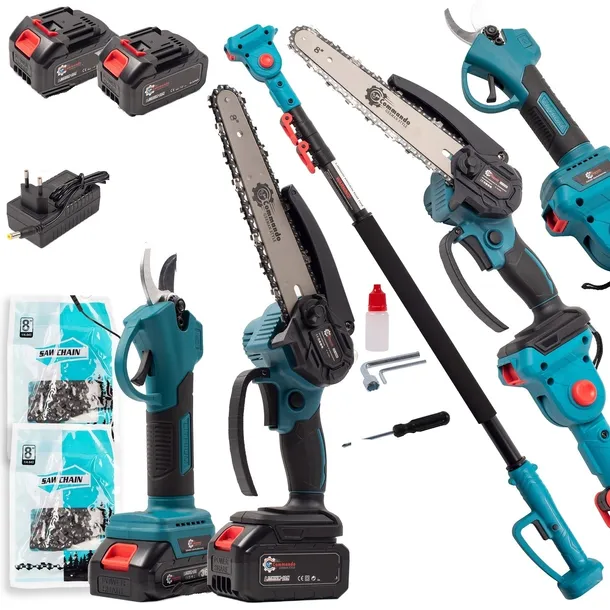 PIŁA AKUMULATOROWA 8" + SEKATOR + WYSIĘGNIK TELESKOP 2X48V ZESTAW NARZĘDZI