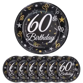 talerze-talerzyki-papierowe-czarno-biale-60-urodziny-szescdziesiat-lat-6szt