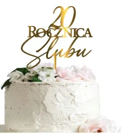 20-rocznica-slubu-topper-na-tort-pleksi-zloty-lustrzany