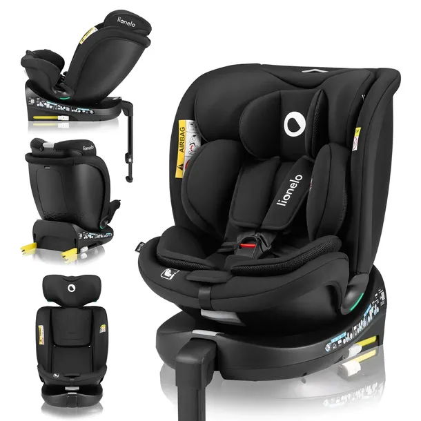 Fotelik samochodowy OBROTOWY baza 360° ISOFIX 40-150cm Lionelo Navy i-Size
