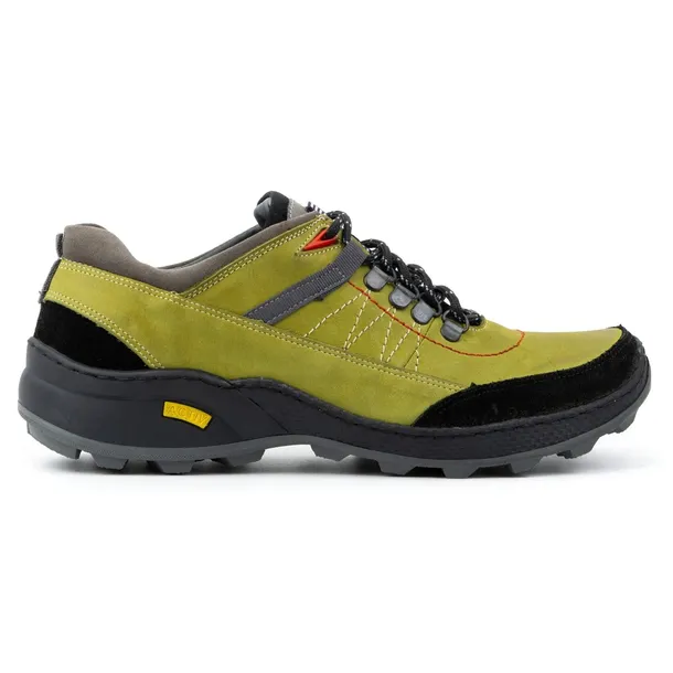 BUTY MĘSKIE TREKKINGOWE SKÓRZANE SZNUROWANE POLSKIE 274GT ZIELONE 43
