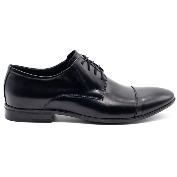 Męskie buty wizytowe eleganckie 288 skóra naturalna czarne 48
