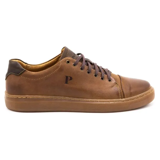 Męskie buty Casual skóra naturalna POLBUT wiązane camel 43
