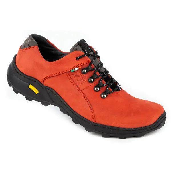 Buty męskie trekkingowe skórzane sznurowane POLSKIE 296GT czerwone 43