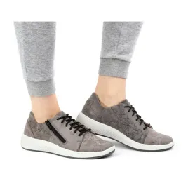 polbuty-damskie-sneakersy-skorzane-0602w-szare-wzory-kwiaty-sznurowane-36