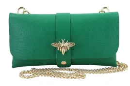 torebka-kopertowka-skorzana-na-lancuszku-wizytowa-zielona