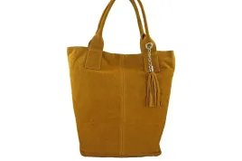 torebka-damska-skorzana-zamszowa-z-fredzlem-shopper-bag-zolta-ciemna
