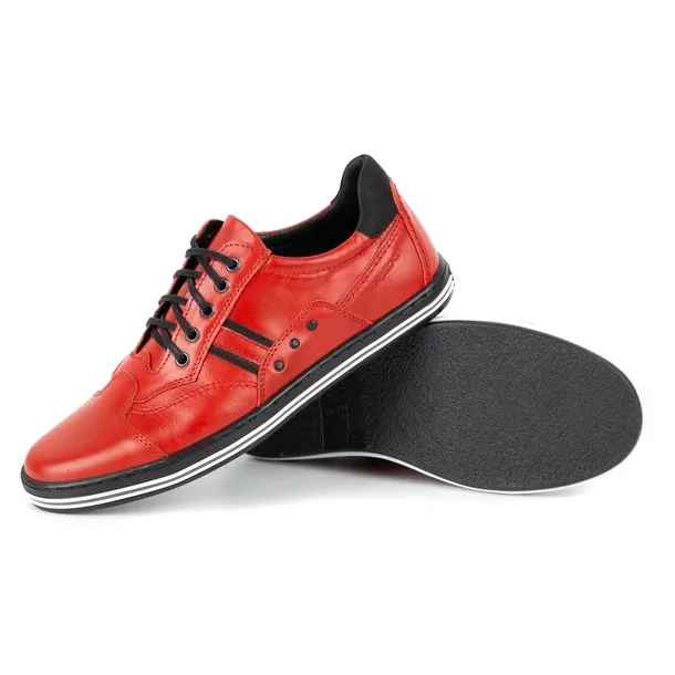 Buty męskie skórzane 1801 SP czerwone 42