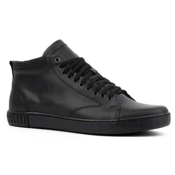 Buty męskie SNEAKERSY skórzane za kostkę 2108 czarne 45