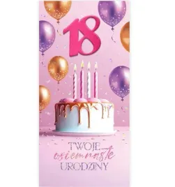 kartka-urodzinowa-18-urodziny-tort-swieczki-balony-zyczenia-dziewczyna