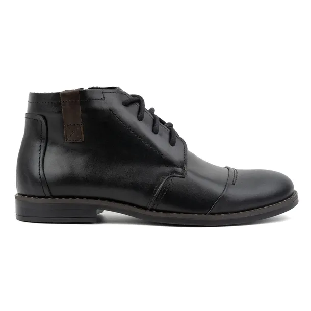 Buty męskie eleganckie sznurowane zamek trzewiki POLSKIE 282LU czarne 44
