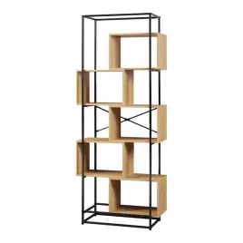 regal-rennebu-194x80x33-cm-5-przegrodek-czarny-dab