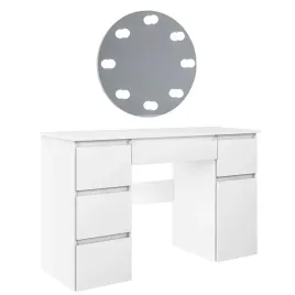 toaletka-megan-b2-biala-z-lustrem-okraglym-60cm-led-siedem-szuflad-salon