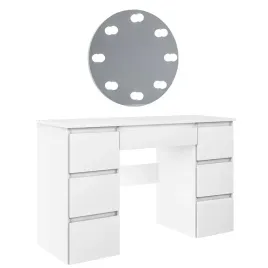 toaletka-megan-b3-biala-z-lustrem-okraglym-60cm-led-pojemne-szuflady