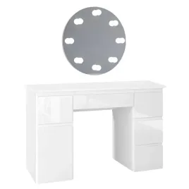 toaletka-megan-b2-biala-z-lustrem-okraglym-60cm-led-pojemne-szuflady