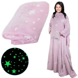 koc-z-rekawami-polar-ciepla-bluza-szlafrok-neon-szary