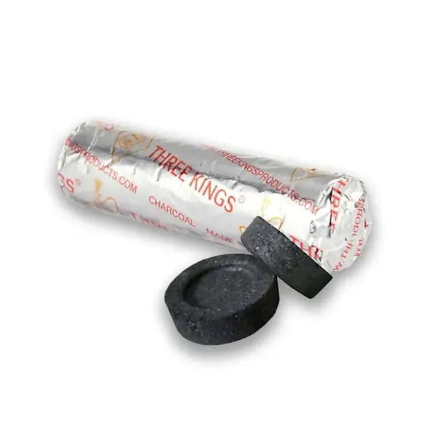 Shisha Węgle Węgielki Three Kings 33mm z rozpałką 10szt rolka
