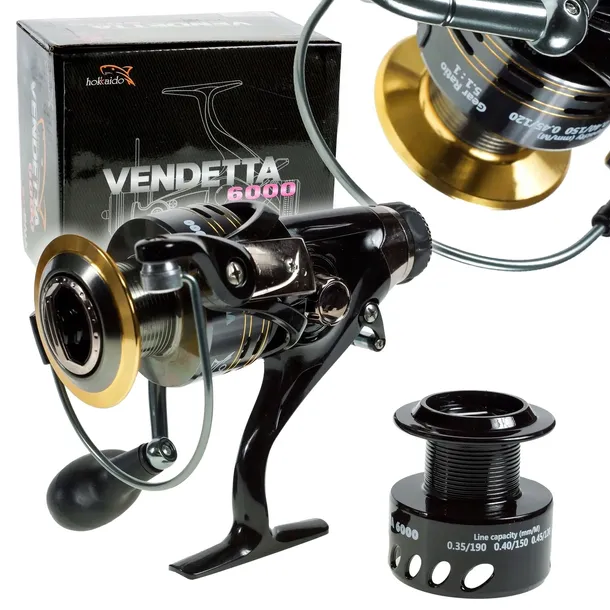 KOŁOWROTEK WĘDKARSKI HOKKAIDO VENDETTA 5000 WOLNY BIEG 9+1 METAL+ SZPULA PR