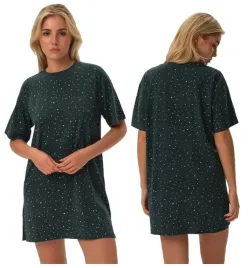 henderson-koszula-nocna-damska-butelkowa-zielen-homewear-kroj-oversize-xl