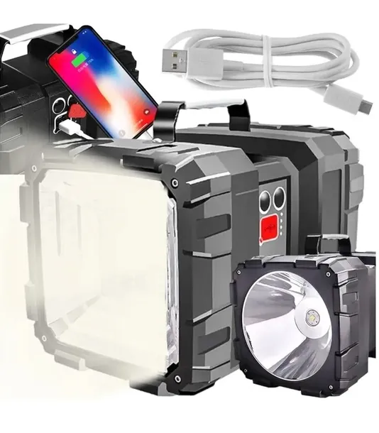 MOCNA LATARKA LED AKUMULATOROWA SZPERACZ DWUSTRONNA POWERBANK 1200 LM